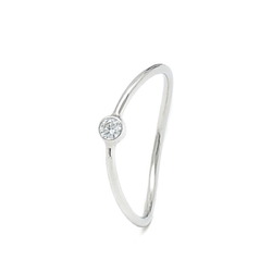 Tiffany Wave Single Row Ring 1P Diamond Pt950 Approx.