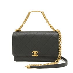 Chanel Matelasse Chain Shoulder Bag Caviar Skin Black AS2764