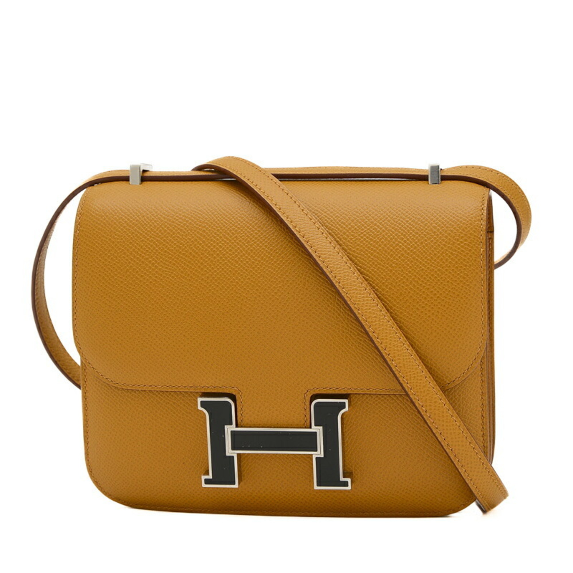 Hermes Constance 18 Miroir Shoulder Bag Epson Sesame Lacquer Hardware B Stamp