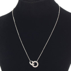 Cartier Love Circle Pavé Diamond Necklace K18WG B72163