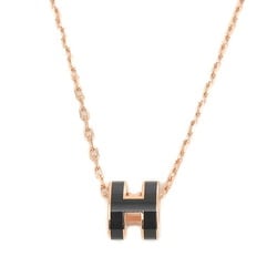 Hermes Pop H Necklace Black Rose Gold