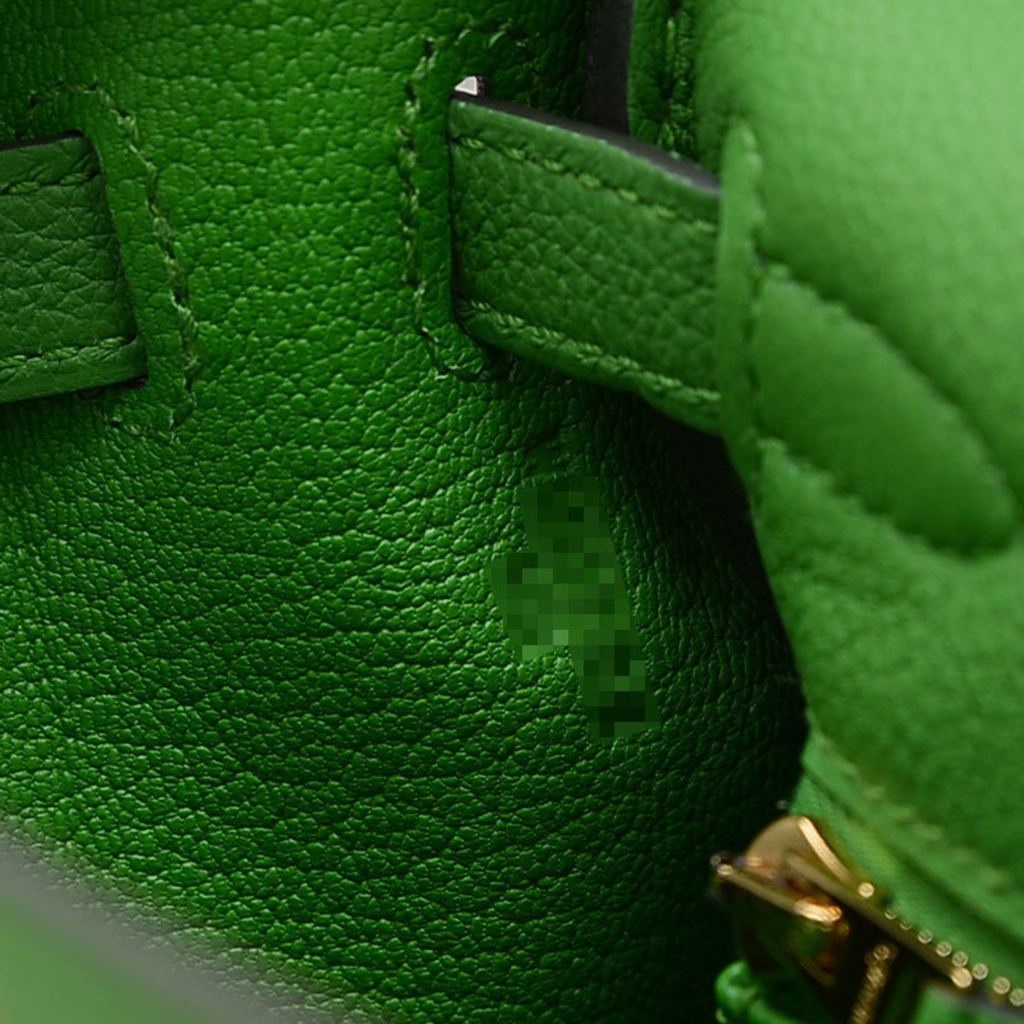 Hermes Kelly 25 Inner Stitching Handbag Togo Vert Yucca W Engraved