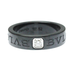 Bvlgari Double Logo Ceramic,White Gold (18K) Fashion Diamond Band Ring