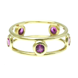 Tiffany Double Wire Ring Yellow Gold (18K) Fashion Ruby Band Ring Gold