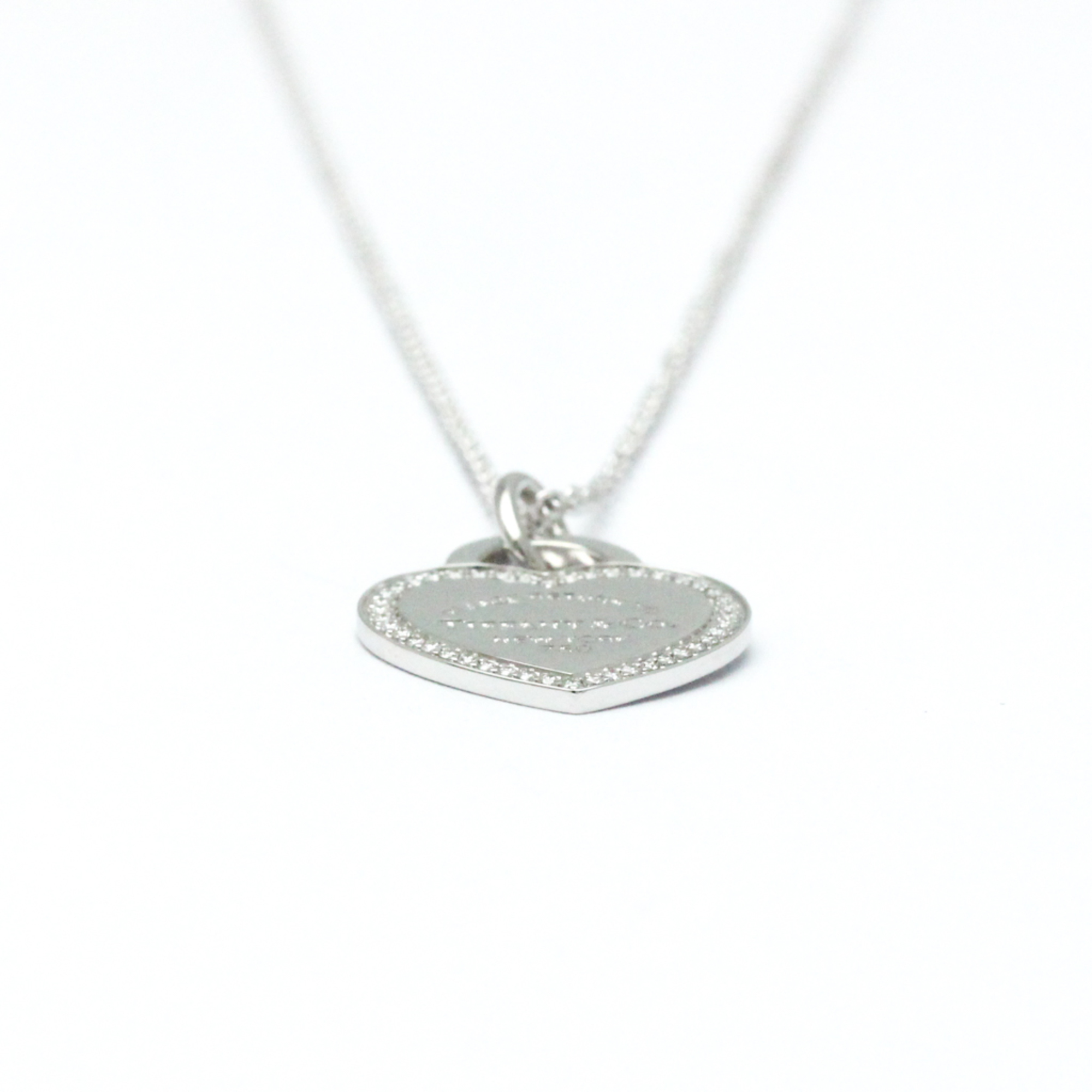 Tiffany Return To Tiffany White Gold (18K) Diamond Men,Women Fashion Pendant Necklace (Silver)