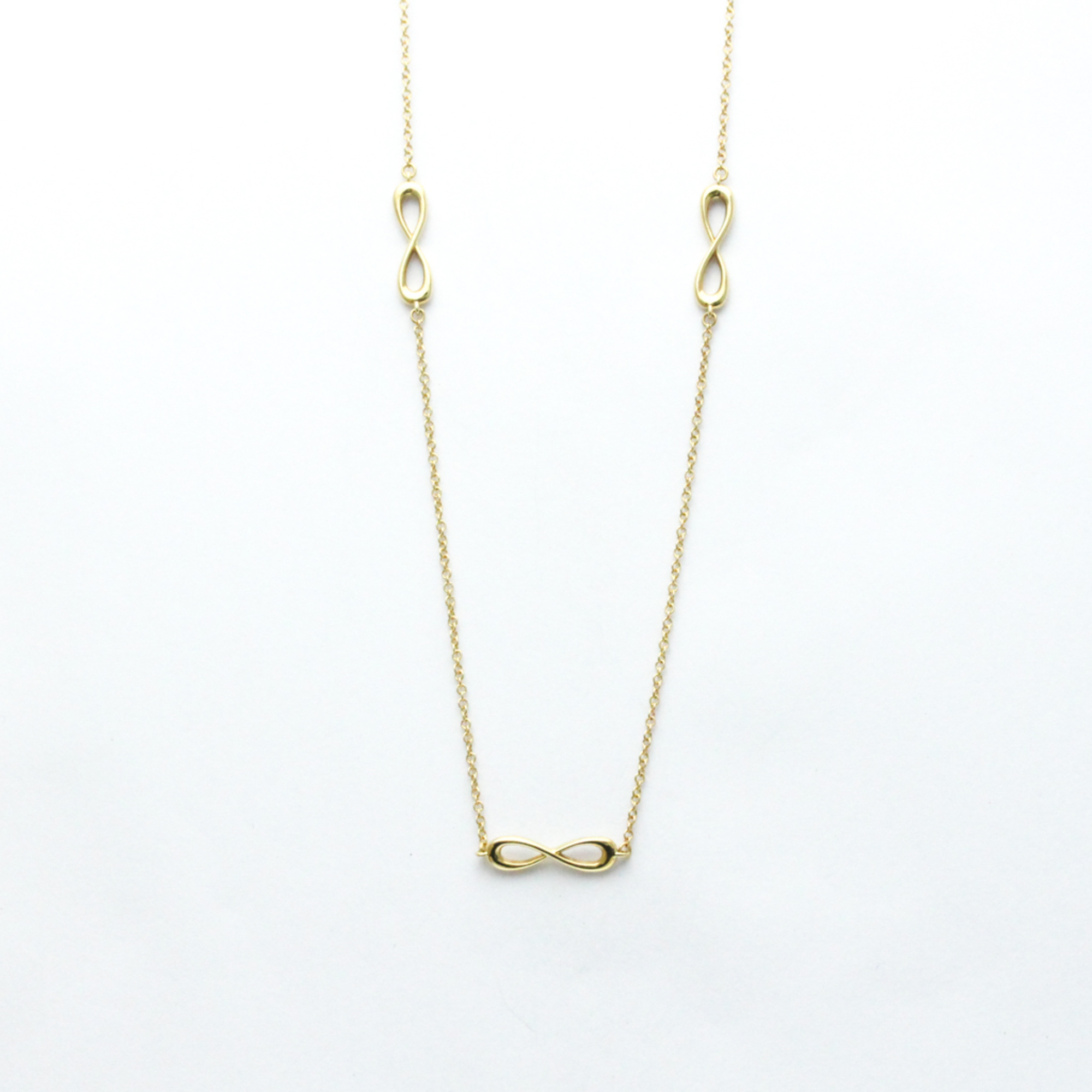 Tiffany Infinity Yellow Gold (18K) No Stone Men,Women Fashion Pendant Necklace (Gold)