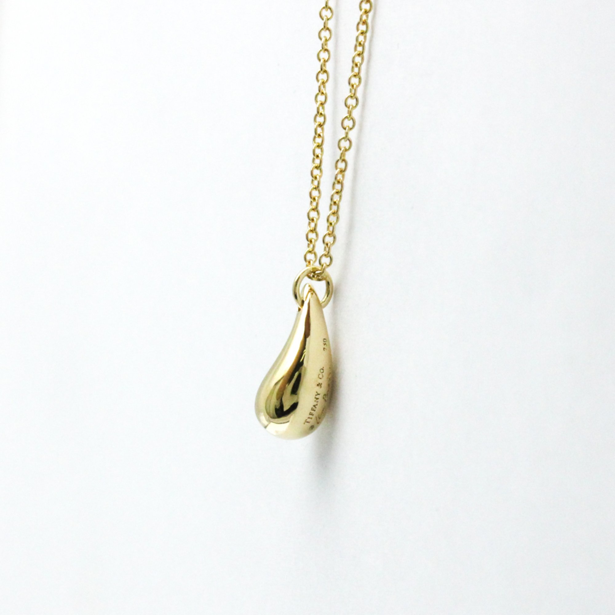 Tiffany Teardrop Yellow Gold (18K) No Stone Men,Women Fashion Pendant Necklace (Gold)