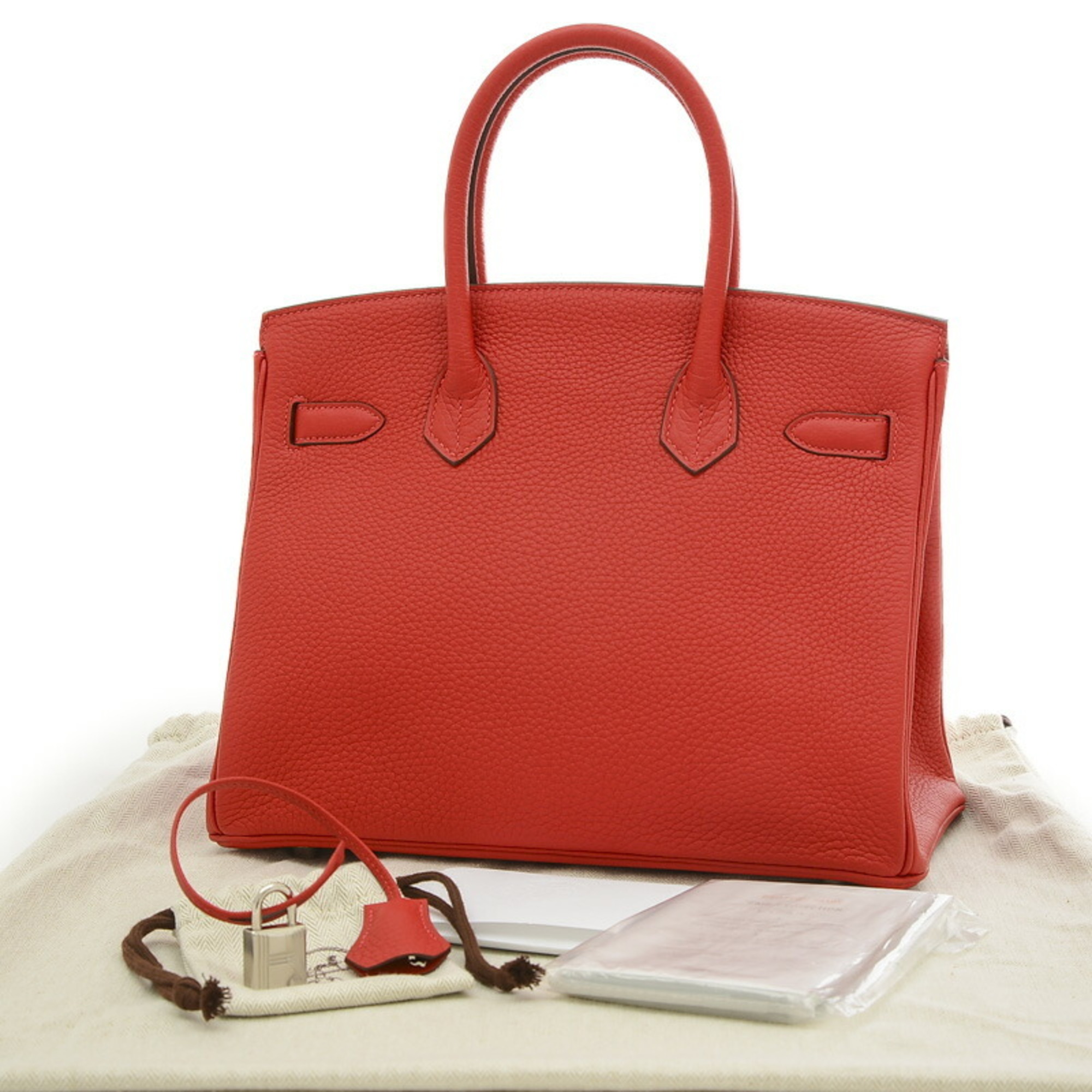 Hermes Birkin 30 Handbag Togo Rouge Kazak U Stamp