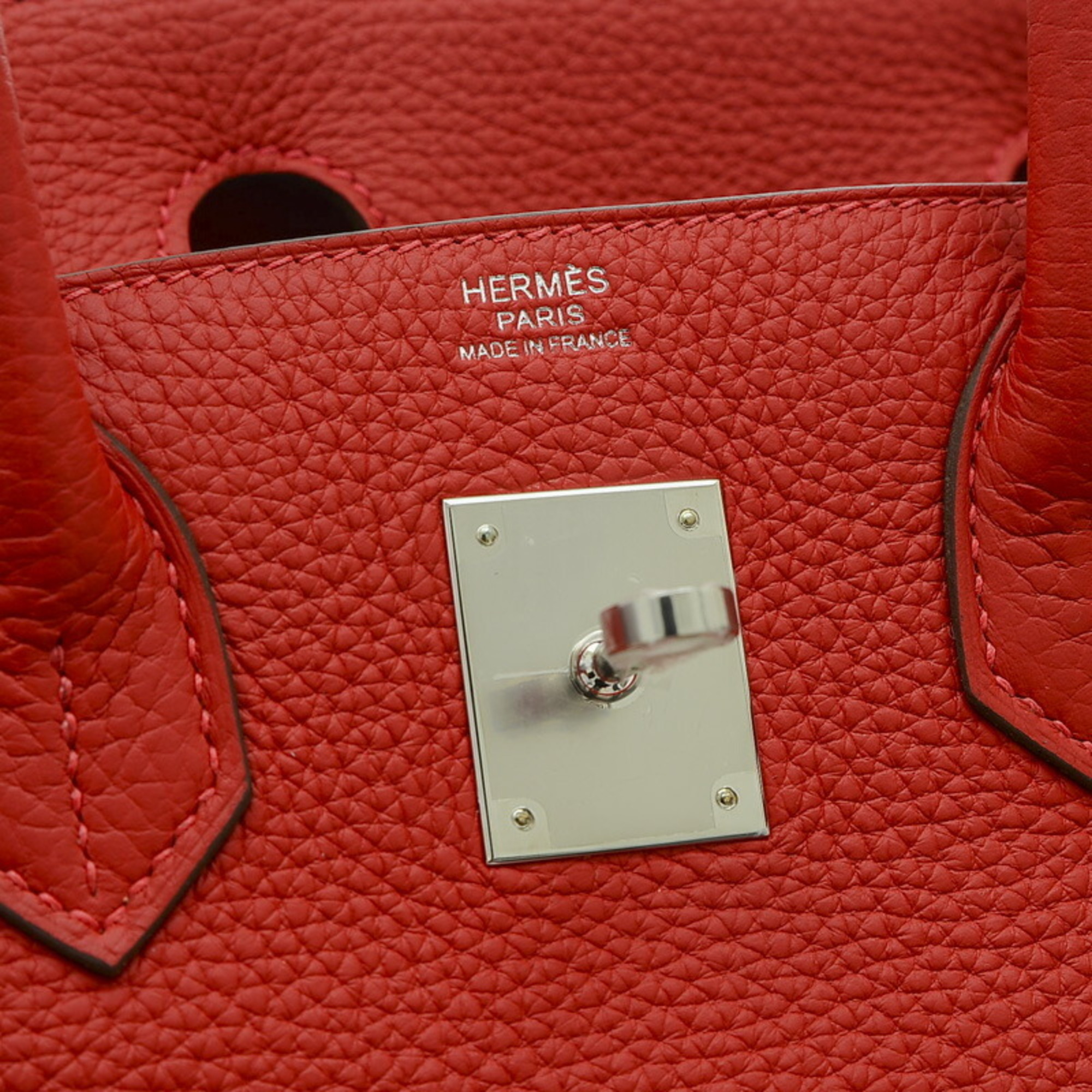 Hermes Birkin 30 Handbag Togo Rouge Kazak U Stamp