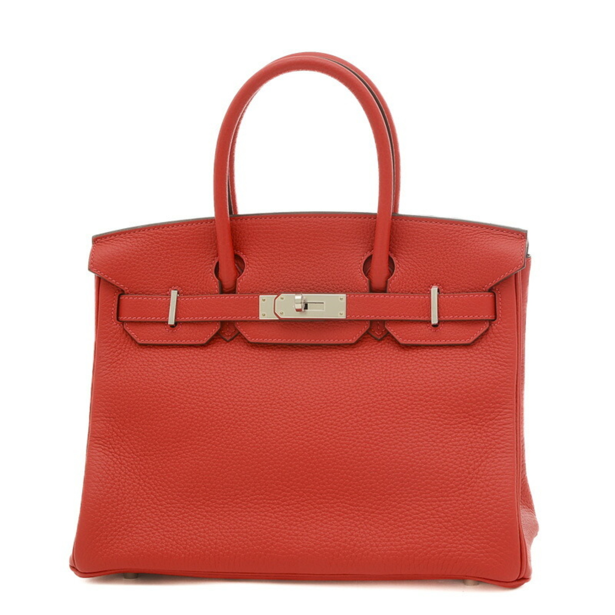 Hermes Birkin 30 Handbag Togo Rouge Kazak U Stamp