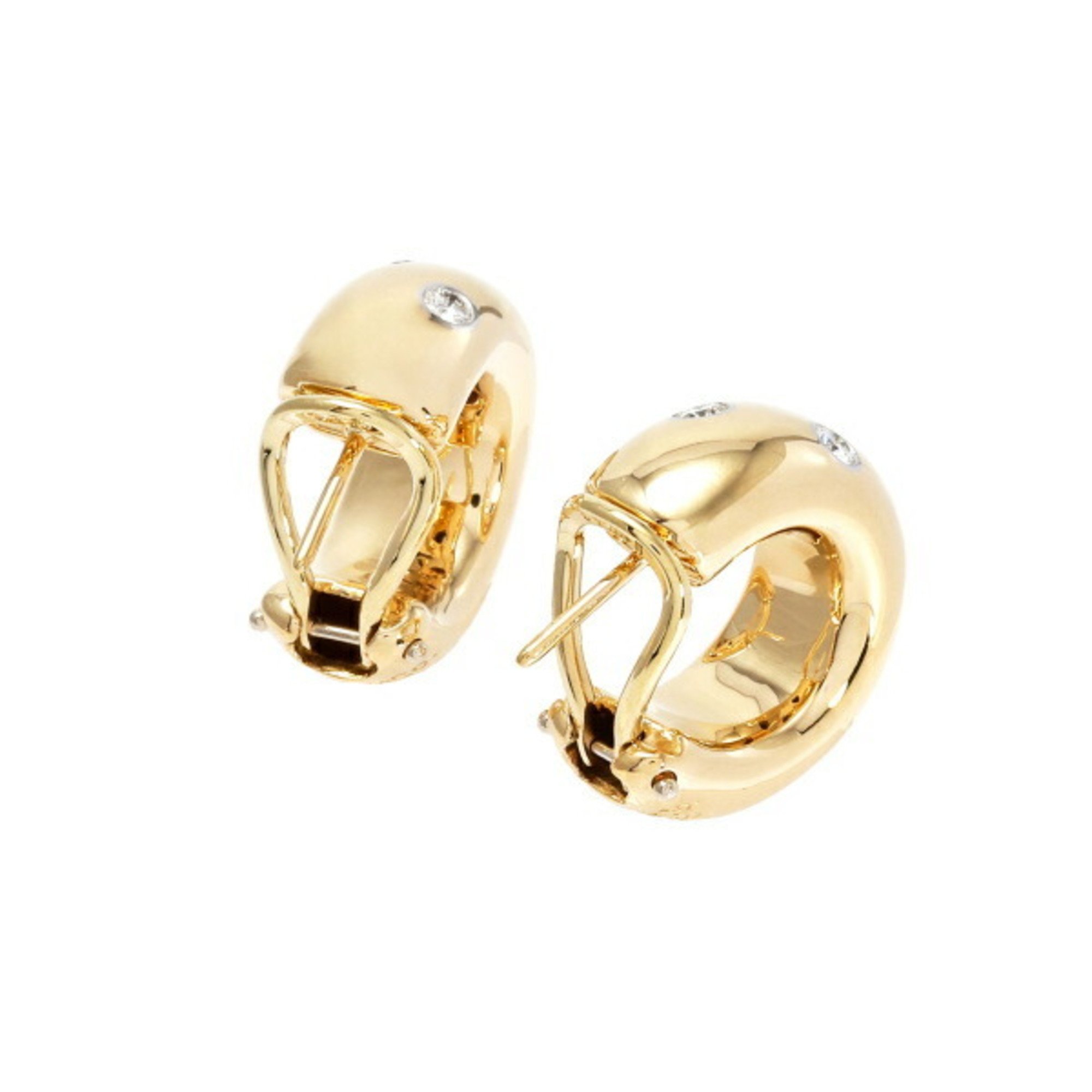 Tiffany Dots K18YG Yellow Gold PT950 Earrings