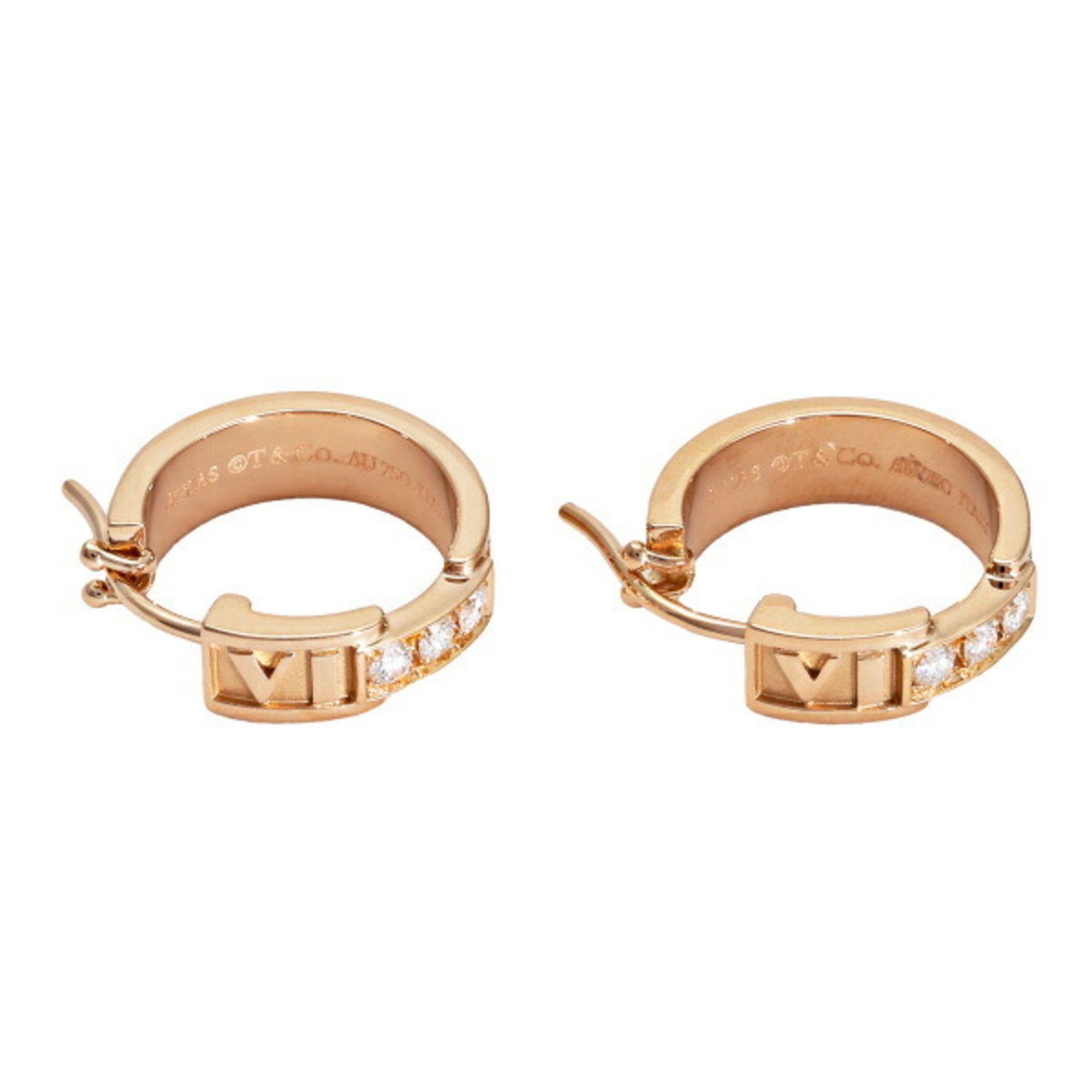 Tiffany Atlas K18PG pink gold earrings