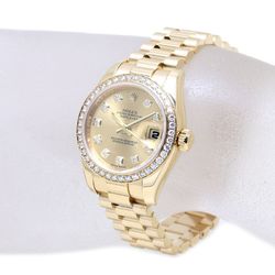 ROLEX Rolex Datejust 179138G Bezel Diamond 10P K18YG Yellow Gold Ladies 39485 Watch