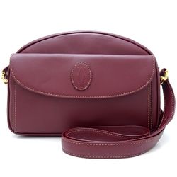 CARTIER Shoulder Bag Must Line Leather Bordeaux 351338