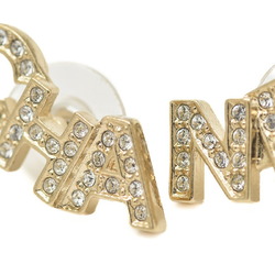 Chanel Rhinestone Earrings Champagne Gold A20B