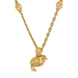 Gucci Interlocking G ANIMALS CHICK chick motif long necklace gold