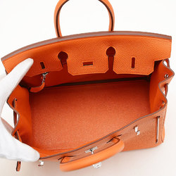 Hermes Birkin 25 Handbag Togo Orange Amber B Stamp