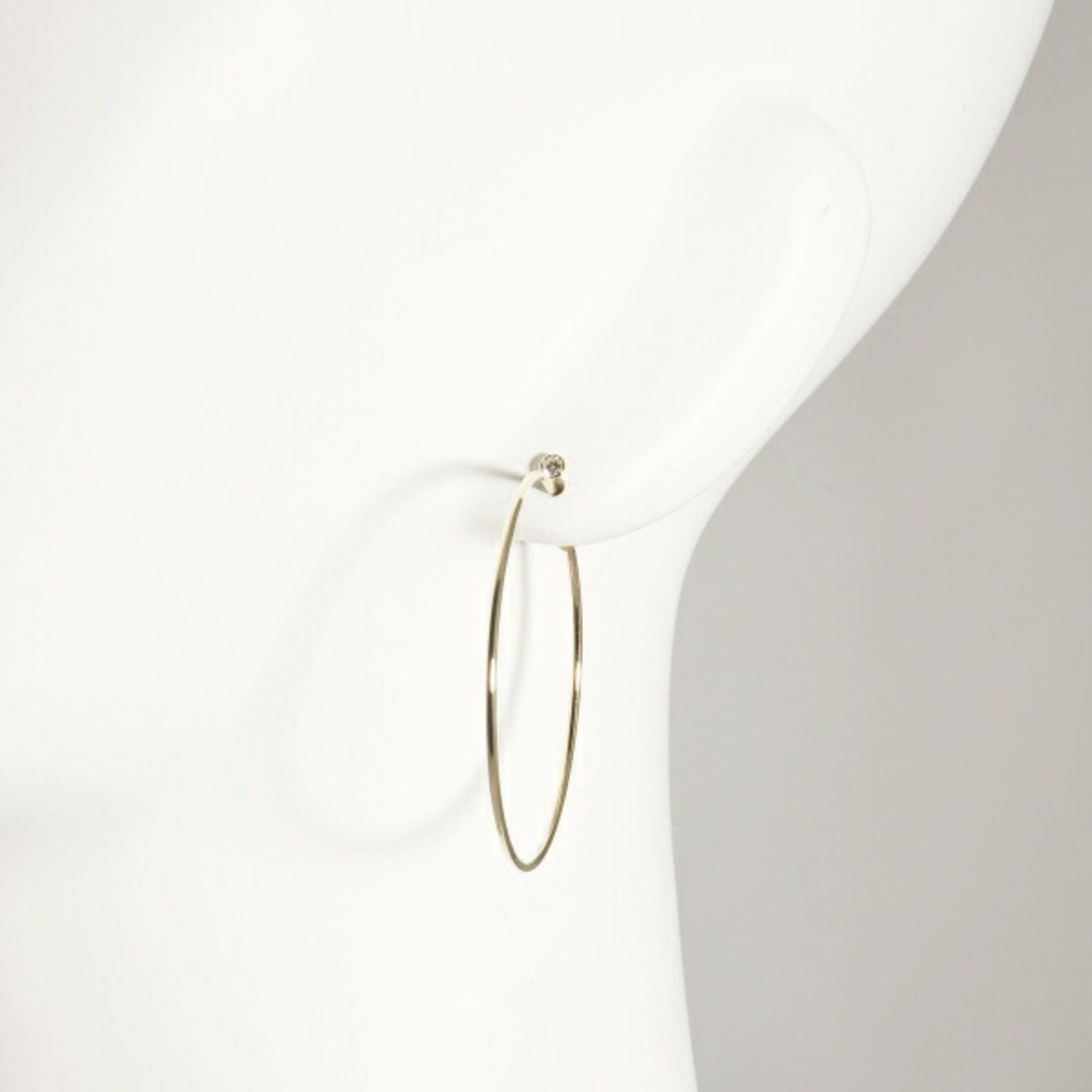 Tiffany Elsa Peretti Diamond Hoop K18YG Yellow Gold Earrings