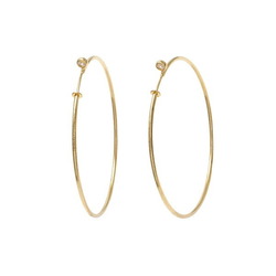 Tiffany Elsa Peretti Diamond Hoop K18YG Yellow Gold Earrings