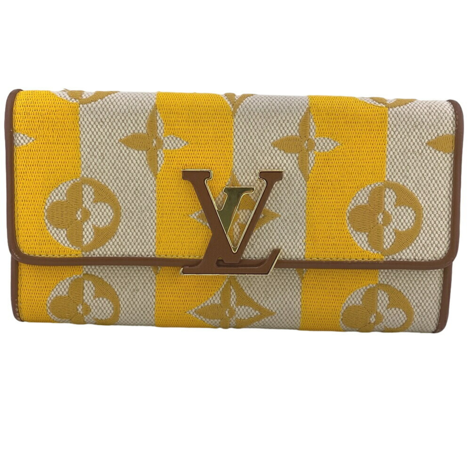 LOUIS VUITTON M80416 Portefeuille Capucines Monogram Long Wallet Yellow Women's