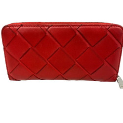 BOTTEGAVENETA Bottega Veneta Round Intrecciato Long Wallet Red Unisex