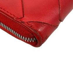 BOTTEGAVENETA Bottega Veneta Round Intrecciato Long Wallet Red Unisex