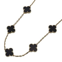 Van Cleef & Arpels Alhambra Necklace for Women, 10P Motif, 750YG, Onyx, Yellow Gold, Black, Polished