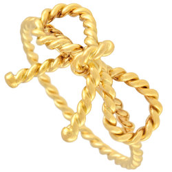 Tiffany & Co. Twisted Ribbon Ring, Size 14.5, K18YG, Women's