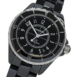 CHANEL Watch Men's J12 Date Automatic AT Stainless Steel SS Black Ceramic H0685 Polished