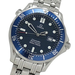 OMEGA Seamaster 2541.80 Men's Watch 300m Professional Date Quartz Stainless Steel SS Silver Blue Polished