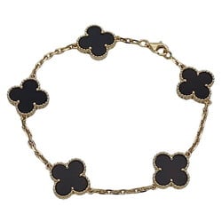 Van Cleef & Arpels Alhambra bracelet for women, 5P motif, 750YG, onyx, yellow gold, polished