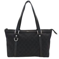 Gucci GUCCI Bag Women's Tote Handbag Shoulder Denim Leather Black 268640 GG Pattern