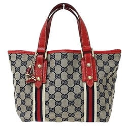 Gucci GUCCI Bag Women's Tote Handbag GG Canvas Red Navy 139261 Compact