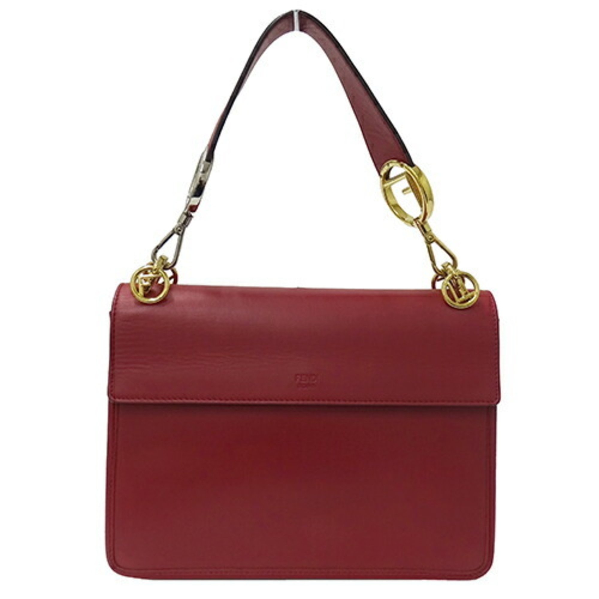 FENDI bag for women, F is handbag, shoulder bag, 2way, leather, Canay F, red, 8BT284