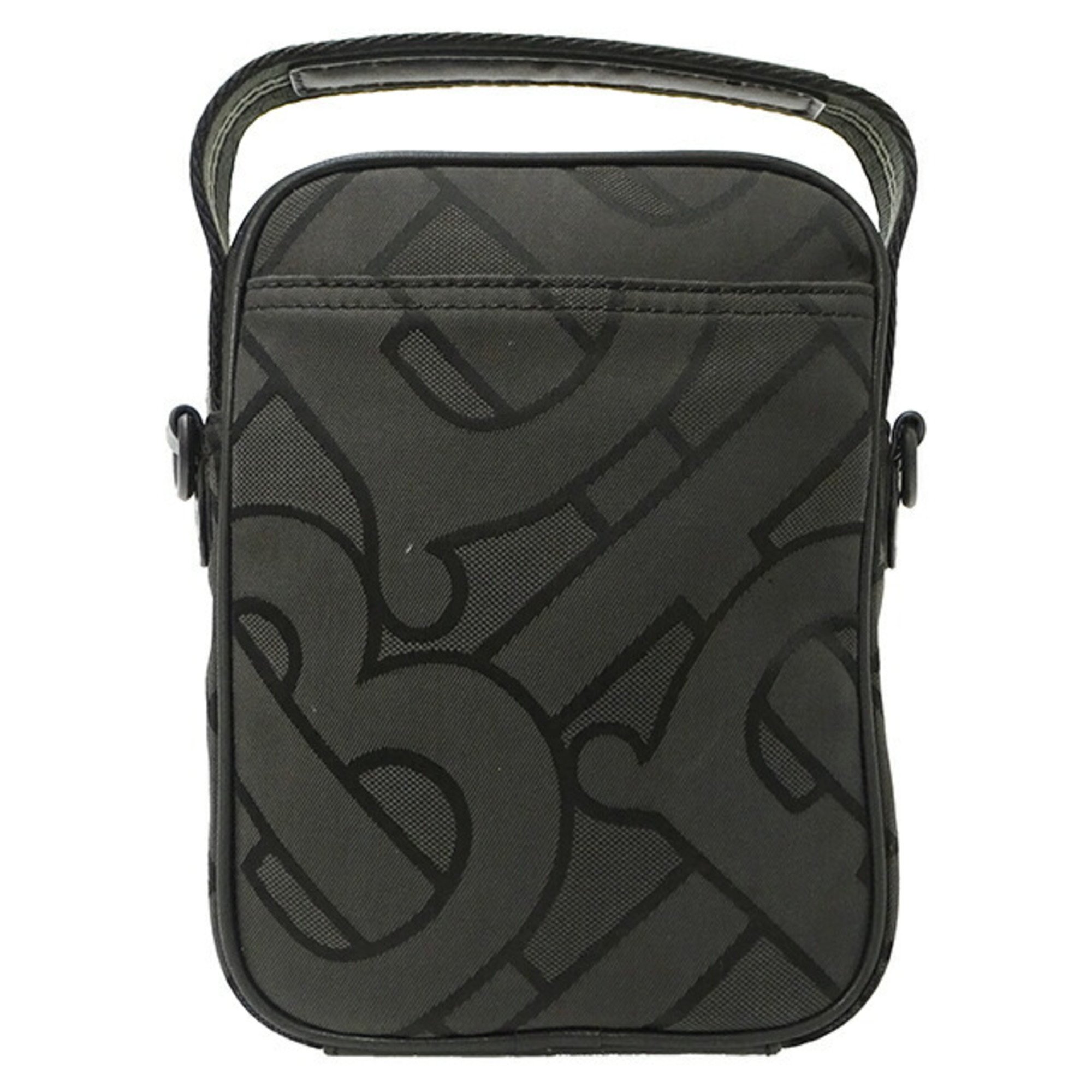 Burberry Bag Men's Handbag Shoulder 2way Canvas Black Grey Compact