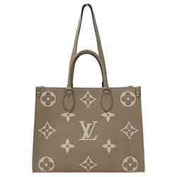 Louis Vuitton LOUIS VUITTON Bag Bicolor Monogram Empreinte Women's Tote Handbag Shoulder 2way On the Go MM Tourterelle Creme M45494 Beige