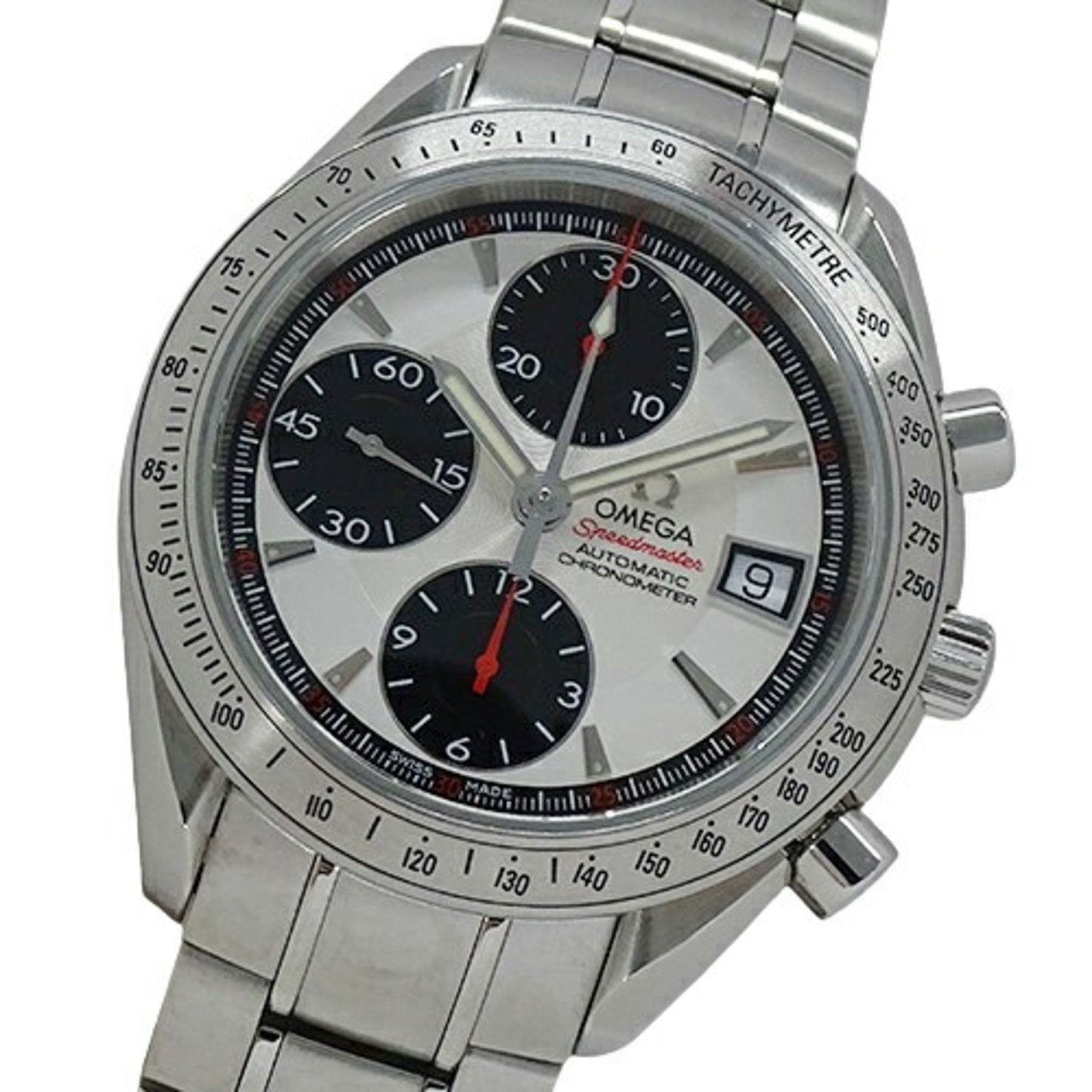 OMEGA Speedmaster 3211.31 Watch Men's Date Chronometer Automatic AT Stainless Steel SS Silver Polished