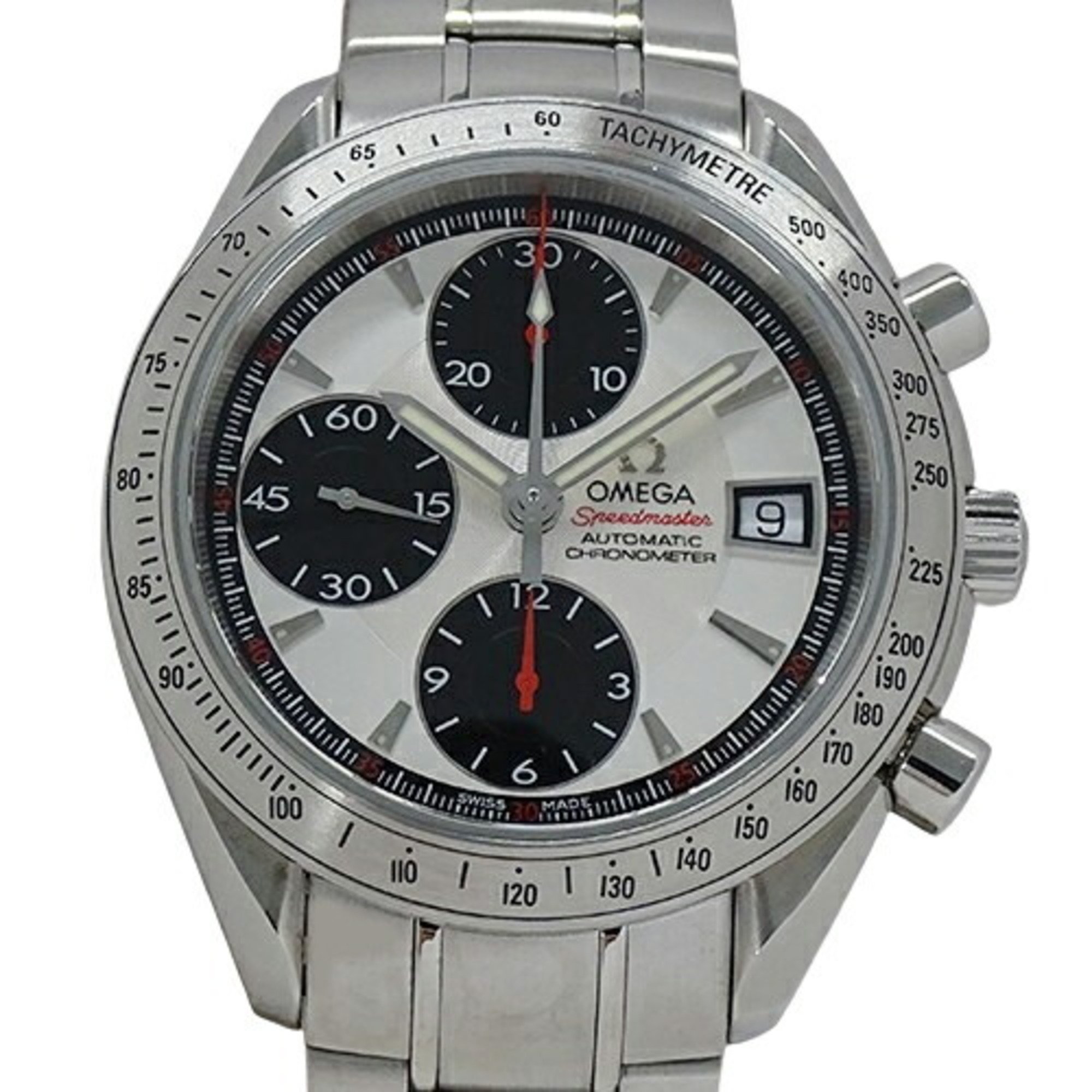 OMEGA Speedmaster 3211.31 Watch Men's Date Chronometer Automatic AT Stainless Steel SS Silver Polished
