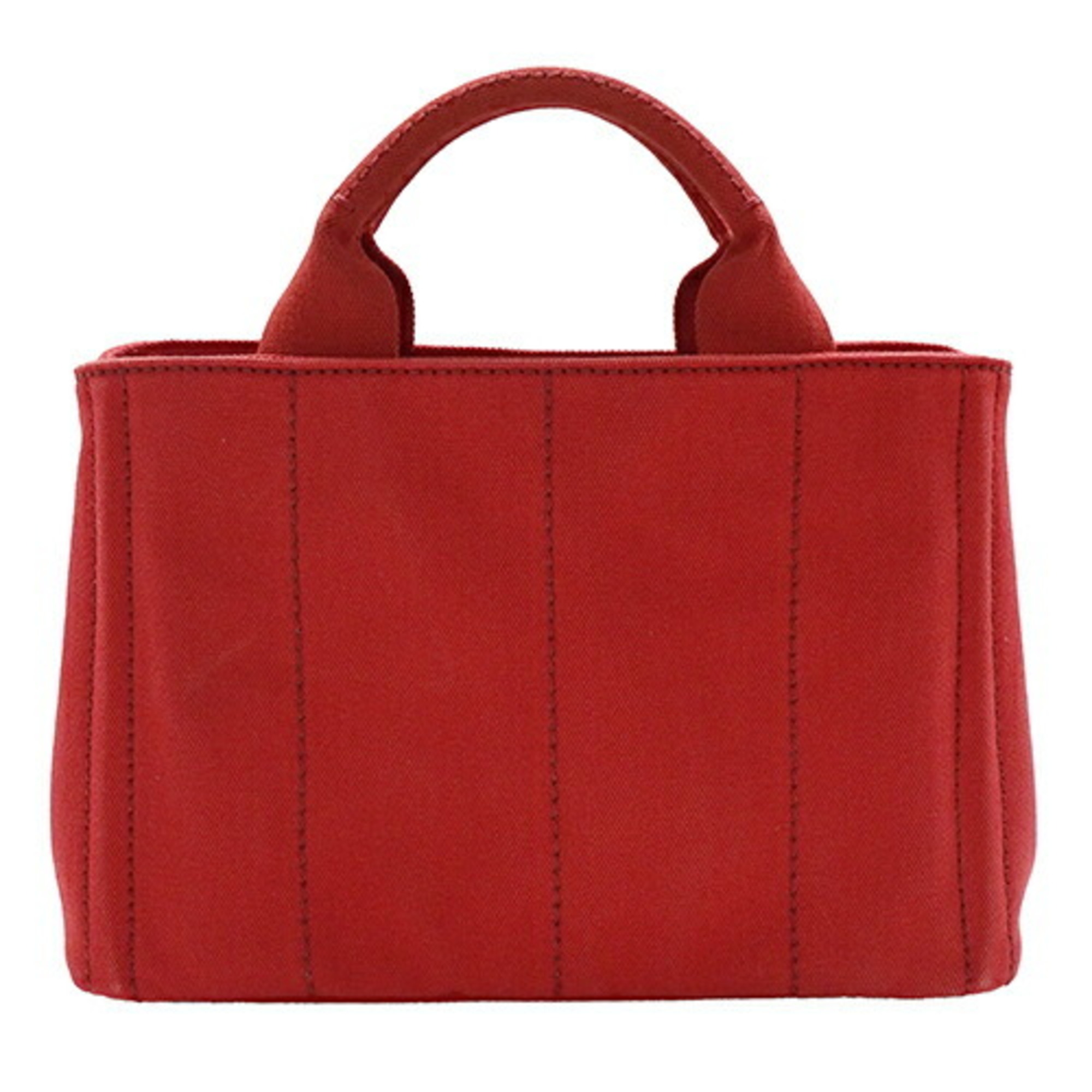 PRADA Bag Women's Handbag Tote Canvas Canapa Red BN2439