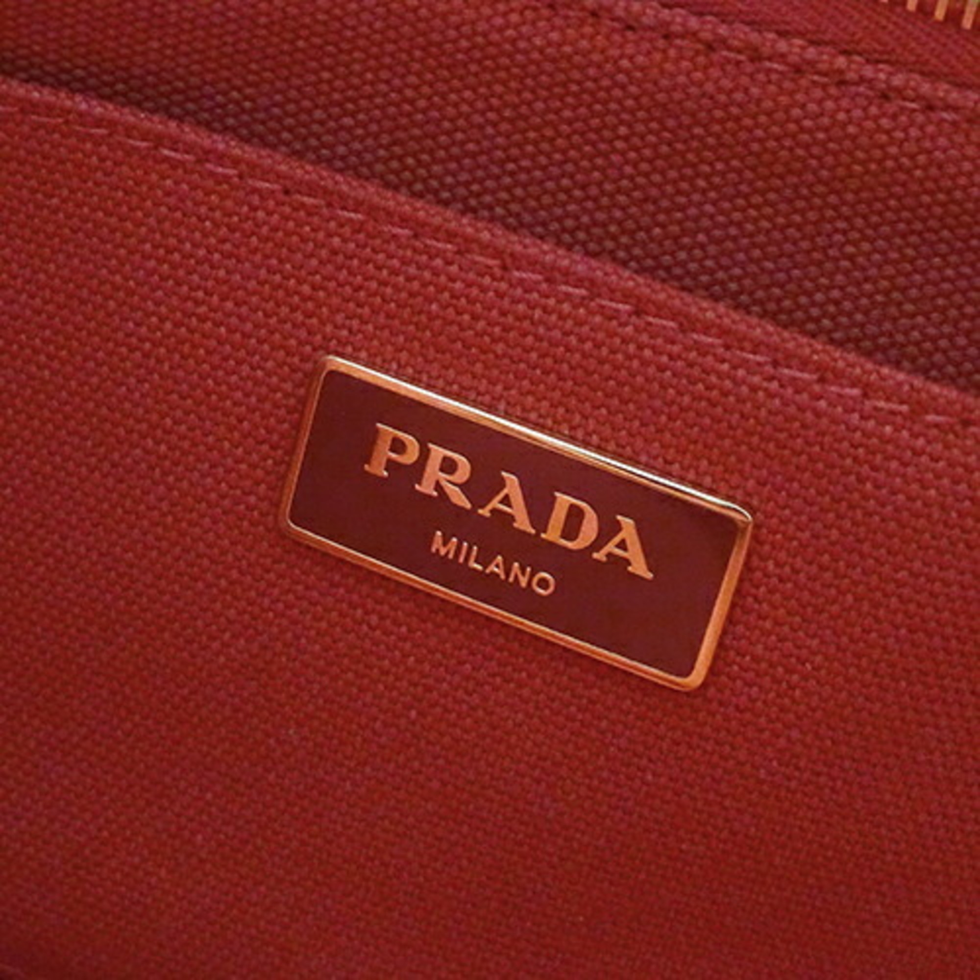 PRADA Bag Women's Handbag Tote Canvas Canapa Red BN2439