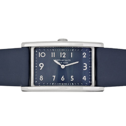 Tiffany & Co. East West 2-Hand Quartz Watch, Navy Dial, Double Wrap Strap, Women's