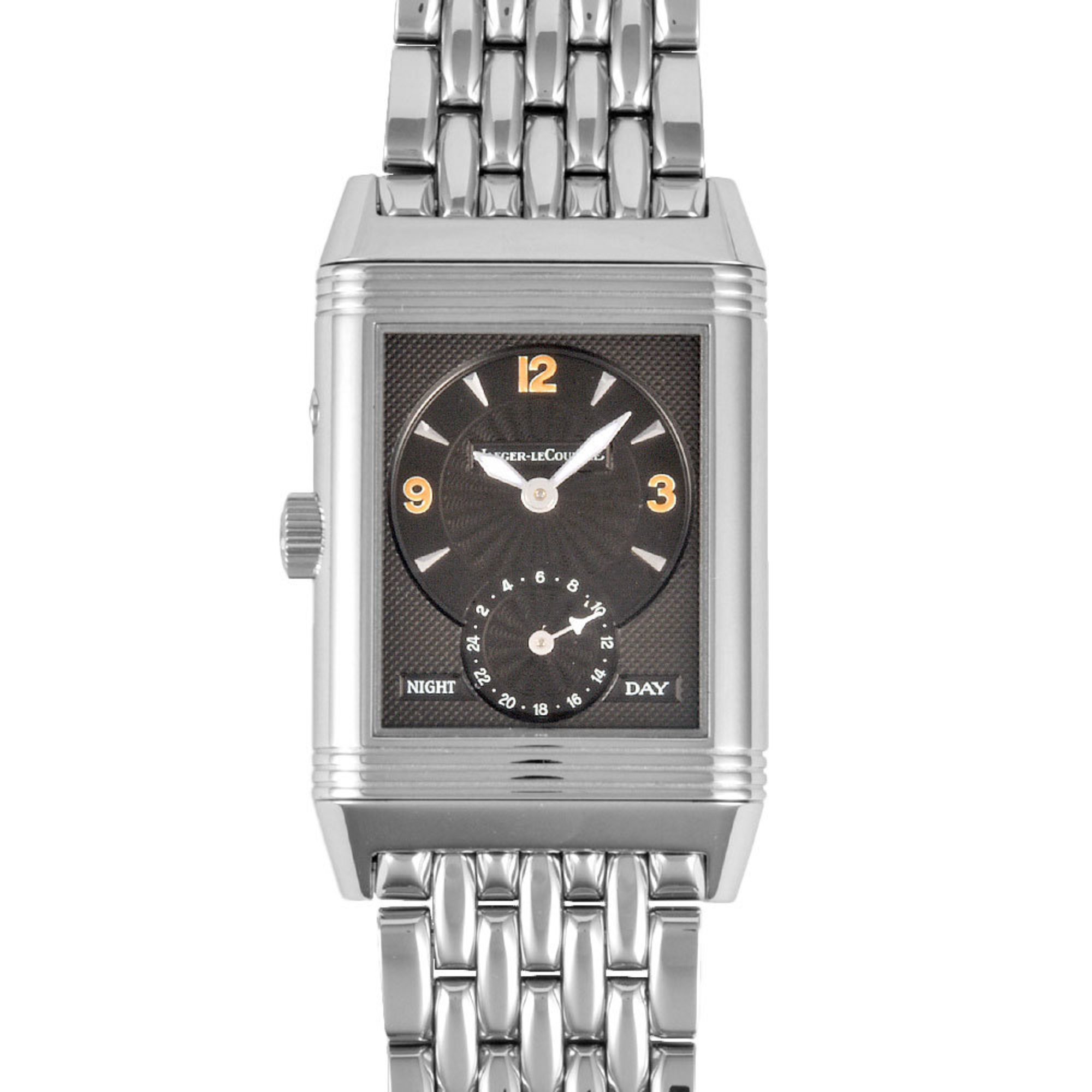 Jaeger-LeCoultre Q2718470 270.8.54 Reverso Duo Night & Day Watch, Hand-wound, Silver Black Dial, Men's