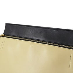 CELINE Women's Edge Medium Leather Handbag Beige Black Bicolor
