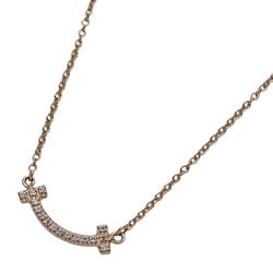 Tiffany & Co. Necklace for women, 750PG, diamond, T Smile, pink gold, polished