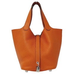 Hermes HERMES Picotin Lock PM Taurillon Clemence Orange Bag Women's Handbag Tote Compact □P Engraved