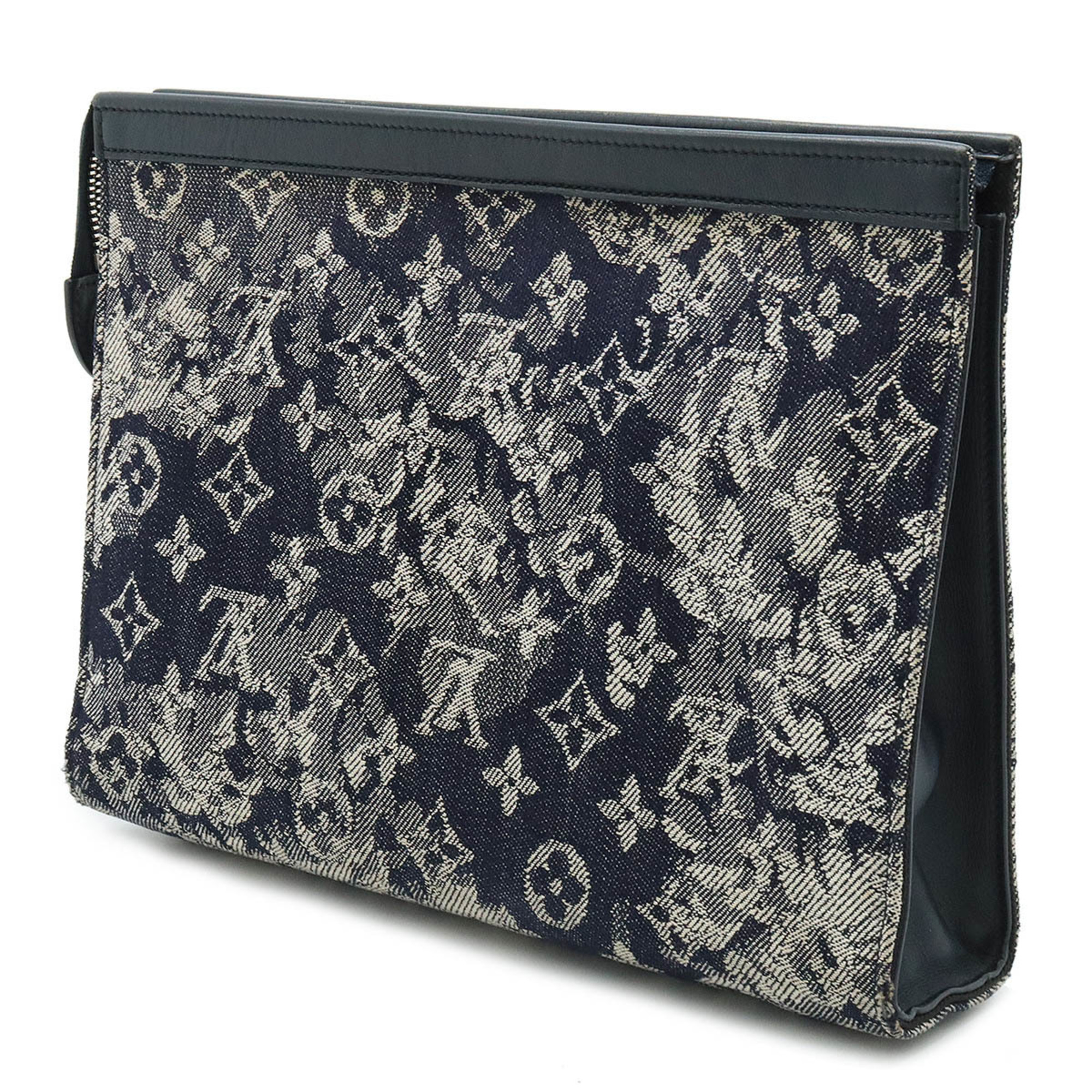 LOUIS VUITTON Louis Vuitton Monogram Tapestry Pochette Voyage MM Second Bag Clutch Pouch Denim M80034