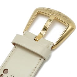 LOUIS VUITTON Louis Vuitton Santur Phoenix Belt Punched Leather Ivory White 90/36 #90 M9680U