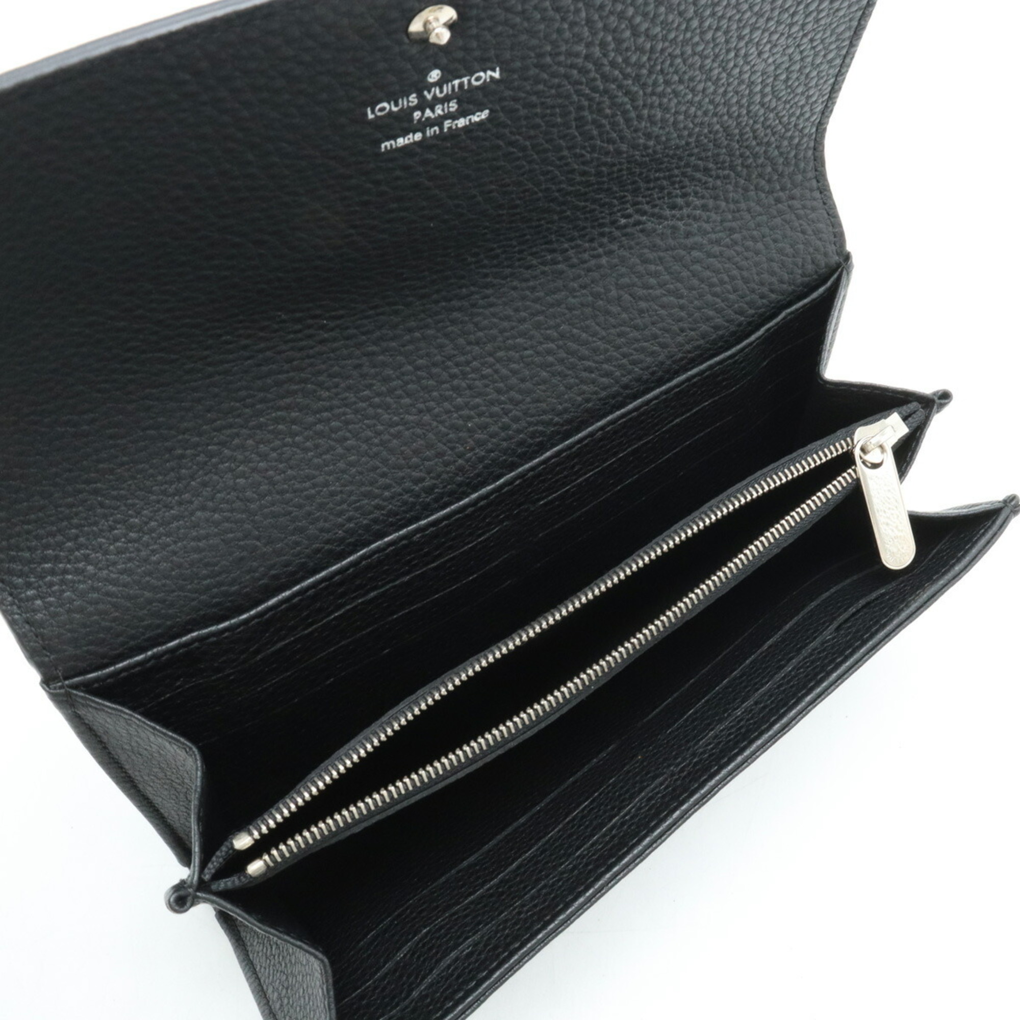 LOUIS VUITTON Mahina Portefeuille Iris Bi-fold Long Wallet Leather Noir Black M60143