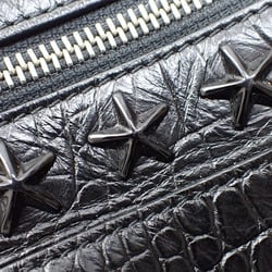 Jimmy Choo Waist Bag for Men, Black Leather Star Studs Body Pouch