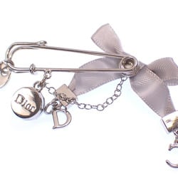 Christian Dior Dior Brooch for Women, Metal Ribbon, Silver Color